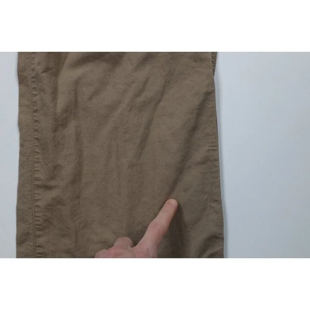 Vintage Banana Republic Mens 36x34 Faded Linen Blend Wide Leg Harem Pants Beige